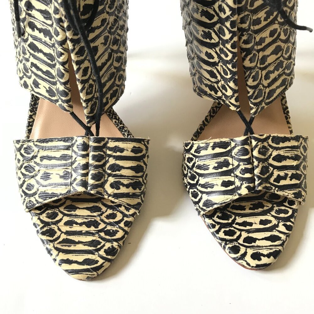 Loeffler Randall Scarlet Lace Up Sandals Bootie Womens 8.5 Black Leather Shoes - Picture 6 of 13